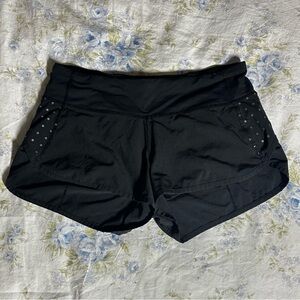Lululemon Speed Shorts Size 4 Reflective Polka Dot Black Lined